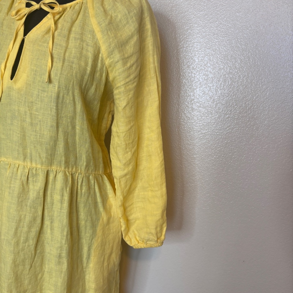 J. Crew 100% Linen Tiered Butter Yellow Dress Size Small XSmall - Picture 5 of 14
